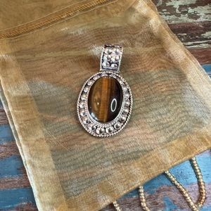 Sterling Silver Tigers Eye Pendant
